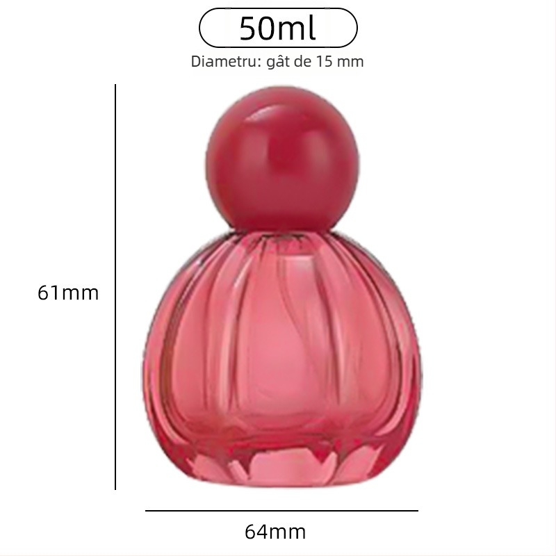 Sticluță de parfum de 50 ml, în formă de dovleac, sticlă colorată, cu pulverizator, capac snap-on, portabilă și reutilizabilă