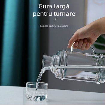 Džbán de apă din sticlă borosilicată de înaltă calitate, rezistent la căldură, cu model glaciar, volum mare, design modern minimalist, potrivit pentru frigider