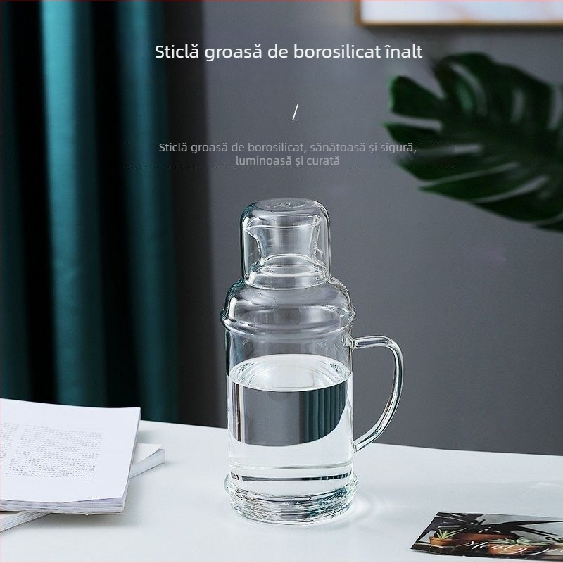 Džbán de apă din sticlă borosilicată de înaltă calitate, rezistent la căldură, cu model glaciar, volum mare, design modern minimalist, potrivit pentru frigider