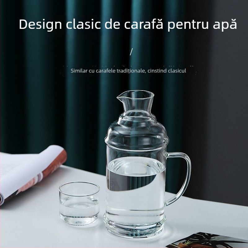 Džbán de apă din sticlă borosilicată de înaltă calitate, rezistent la căldură, cu model glaciar, volum mare, design modern minimalist, potrivit pentru frigider