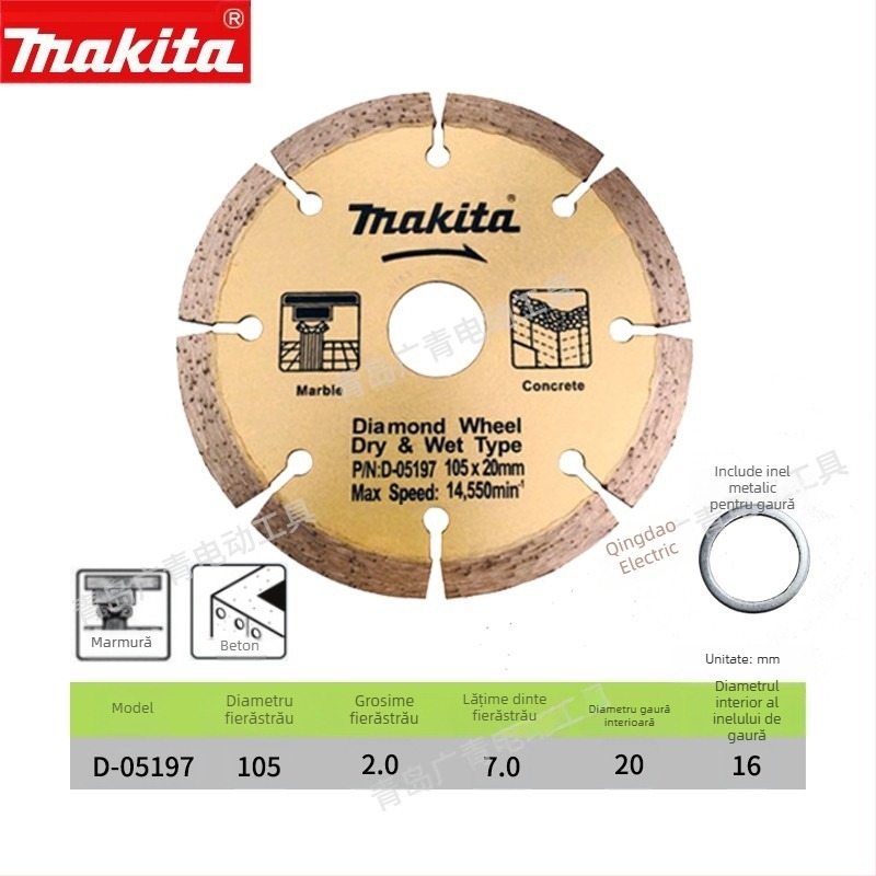 Makita Disc diamant pentru tăiere marmură, granit, beton și plăci