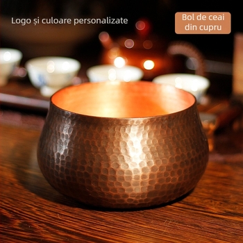Spălător din cupru pur pentru stilou și ceai, recipient mare pentru resturi de ceai, accesorii de ceremonie a ceaiului în stil chinezesc pentru birou și casă