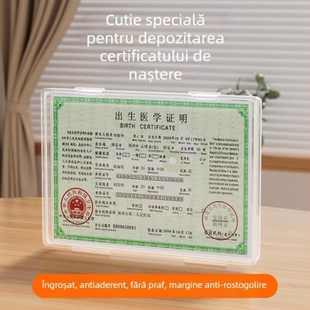 Cutie pentru dosare medicale și registre de vaccinare; cutie de depozitare a certificatului de naștere; husă de protecție
