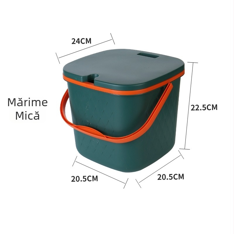 Galeată pătrată din plastic pentru resturi de ceai, cu filtru de drenaj