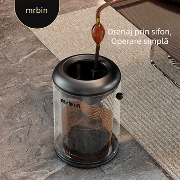 MR.Bin Recipient pentru apă uzată pentru masă de ceai din living, cu separare uscat-umed, fără turnare de apă, recipient pentru golire directă, model 2025