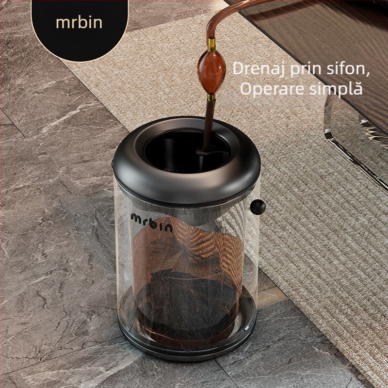 MR.Bin Recipient pentru apă uzată pentru masă de ceai din living, cu separare uscat-umed, fără turnare de apă, recipient pentru golire directă, model 2025