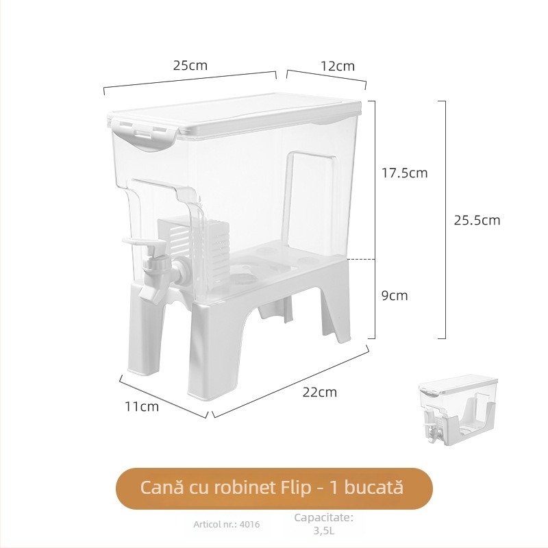Rice Wood Cana de apă rece cu robinet și filtru — recipient pentru băuturi răcoritoare, ceai de fructe