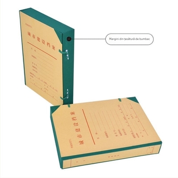 Cutie arhivă din carton pentru documente de construcții urbane, capacitate mare, dimensiuni 31,5 x 22,5 x 5 cm, Model 6, grosime 1,2 mm