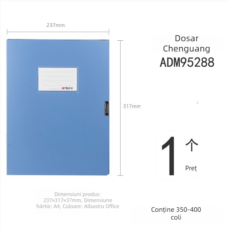 A4 cutie din plastic pentru documente – cutie de depozitare pentru dosare de personal și documente financiare (Model M95288)