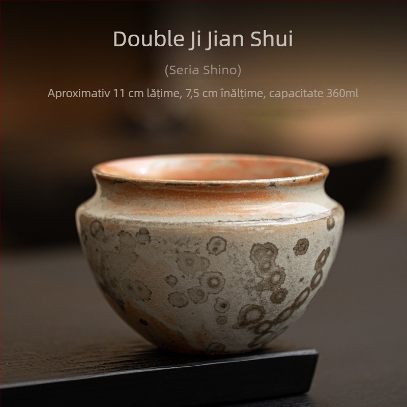 Set ceramic pentru ceremonia ceaiului: ceașcă mică pentru spălarea ceaiului și vas pentru resturi de ceai