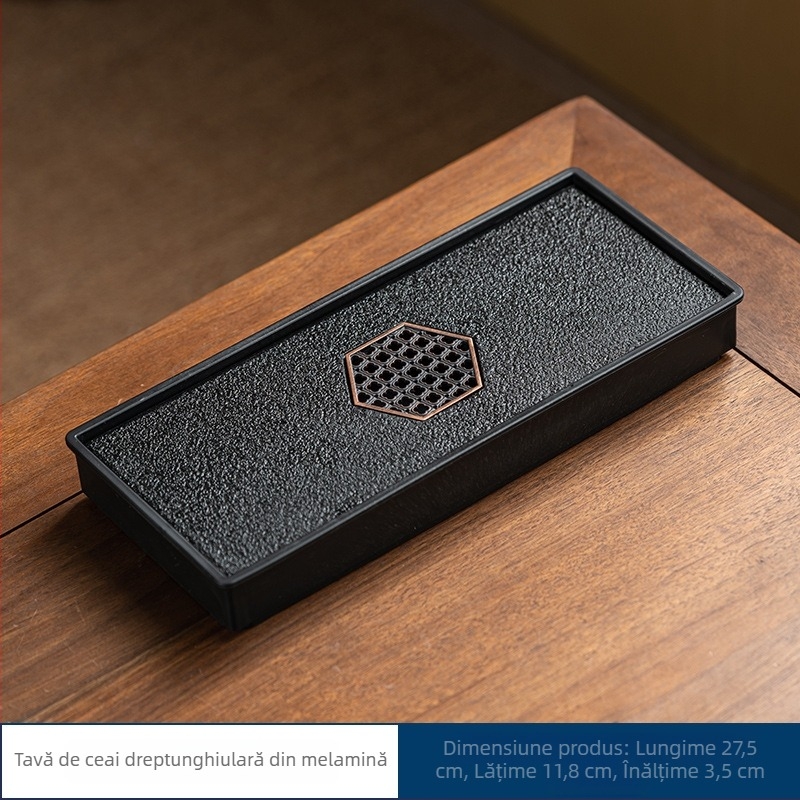 Tăviță de ceai Mizawa, stil japonez, dreptunghiular minimalist, pentru reținerea apei în setul de ceai, utilizare casnică, dublă funcționalitate – suport pentru uscare și masă de ceai