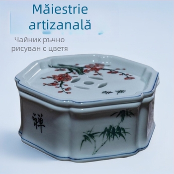 Set Gongfu de ceai, porțelan alb, tavă de ceai, barcă hexagonală din porțelan pentru depozitare, suport pentru ceainic, stil național, lucrat manual