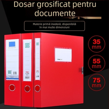 Cutie roșie pentru dosare A4, 5,5 cm, stocare de birou, dosar din plastic