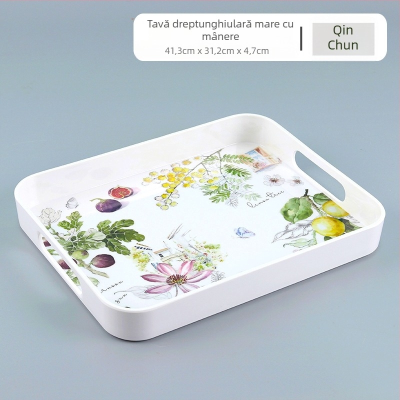 Tava dreptunghiulară pentru fructe, farfurie plastic colorată, stil nordic, utilizare zilnică
