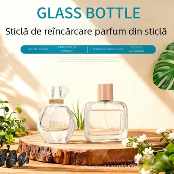 Flacon din sticlă pentru parfum, 30 ml, recipient gol pentru mostre cosmetice, flacon pulverizator pentru apă florală, cu mecanism de presare