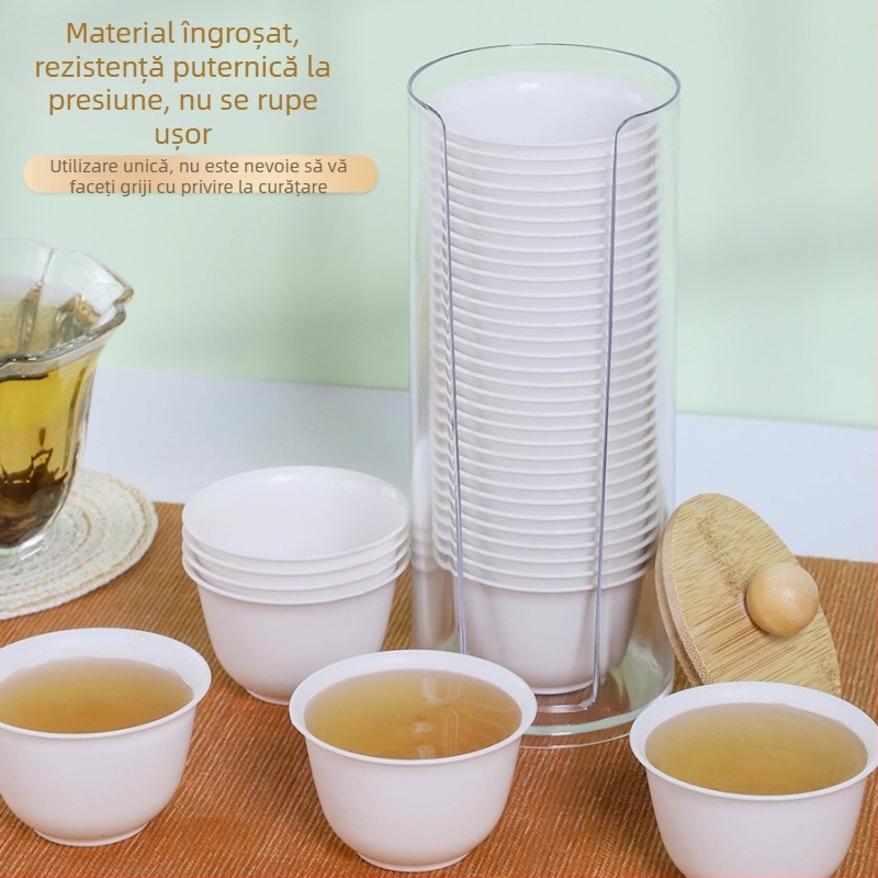 Cești Gongfu de ceai, de unică folosință, ambalate în pungă, biodegradabile, de calitate alimentară, portabile pentru călătorii în aer liber