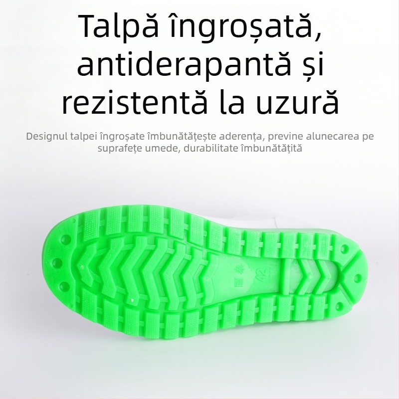 Ghete de lucru albe pentru industria alimentară, impermeabile, antiaderente la alunecare, rezistente la ulei, căptușite cu fleece pentru căldură, pentru bărbați