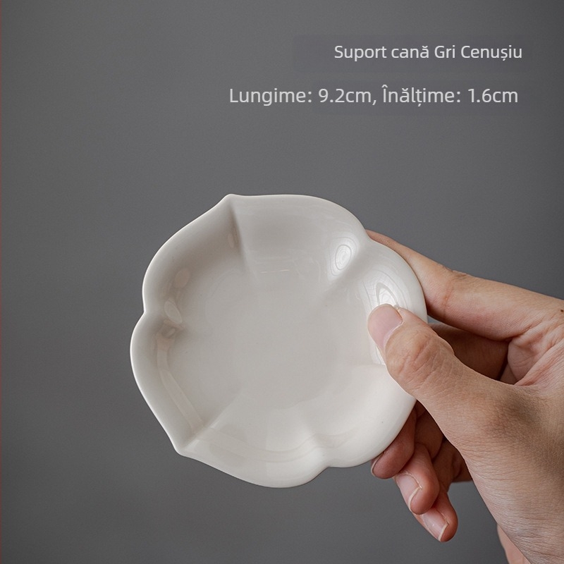 Set de ceai din ceramică pentru uz casnic – ceașcă individuală cu suport termic izolant și ceașcă mare pentru degustare de ceai