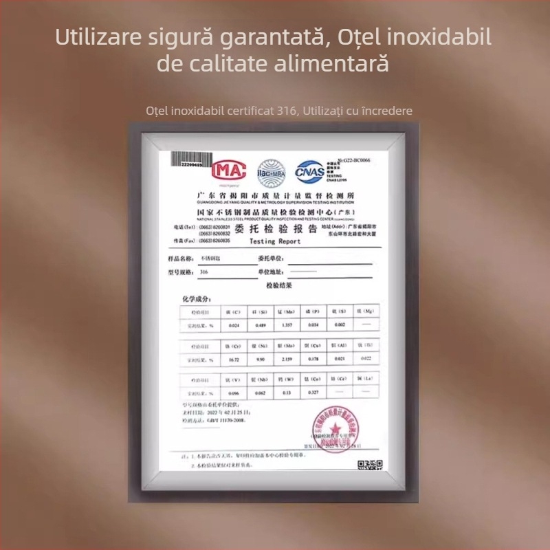Lingură din oțel inoxidabil 316L, de calitate alimentară, pentru uz casnic, mâner lung, construcție îngroșată, design minimalist modern.