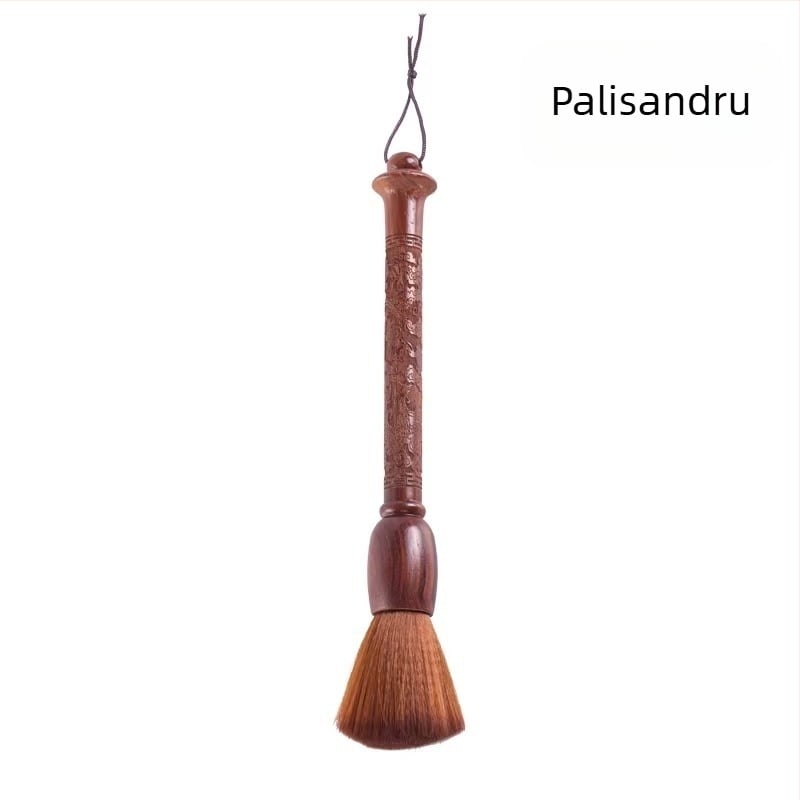 Set de perie de ceai sculptată Dragon și Phoenix pentru întreținerea ceainicului – perie de curățare și linguriță de ceai, design elegant