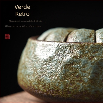 Zen inspirat ceainic ceramic pentru spălat ceai, mare capacitate, stil chinezesc, model de piatră