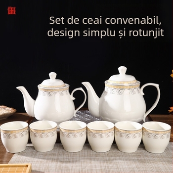 Ceainic ceramic rezistent la temperaturi înalte, stil chinezesc, capacitate mare, pentru uz casnic, cești din porțelan