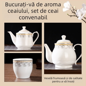 Ceainic ceramic rezistent la temperaturi înalte, stil chinezesc, capacitate mare, pentru uz casnic, cești din porțelan