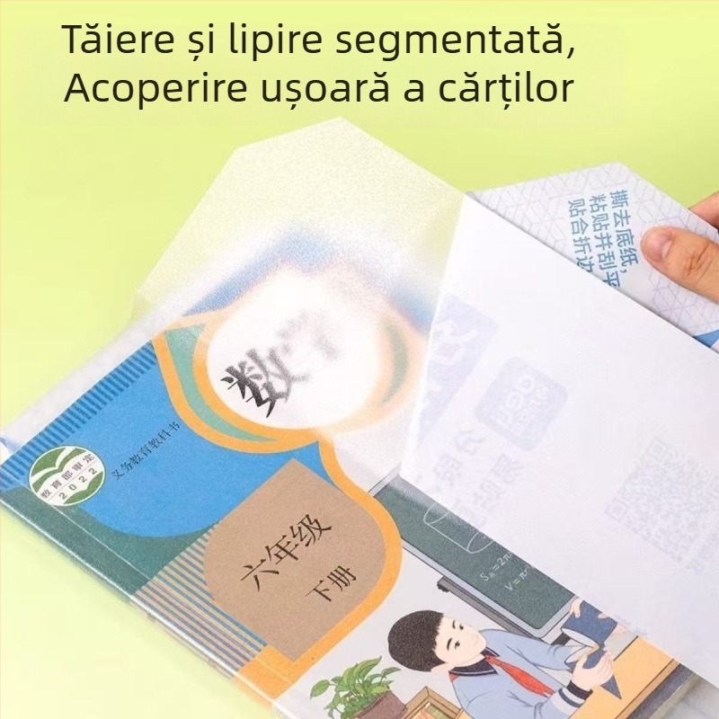 Pasăre norocoasă – folie mată autoadezivă pentru copertă de carte, A4/16K, rezistentă la apă, rezistentă la rupere, aplicație pas cu pas