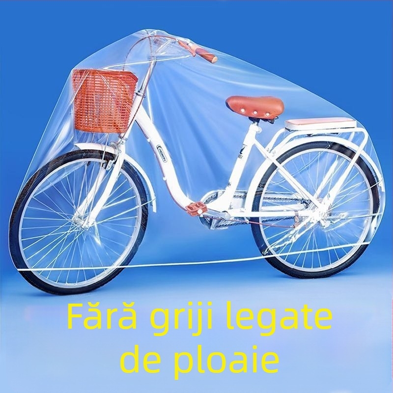 Acoperire pentru bicicletă rezistentă la ploaie și praf, husă groasă pentru bicicletă de munte, protecție transparentă impermeabilă