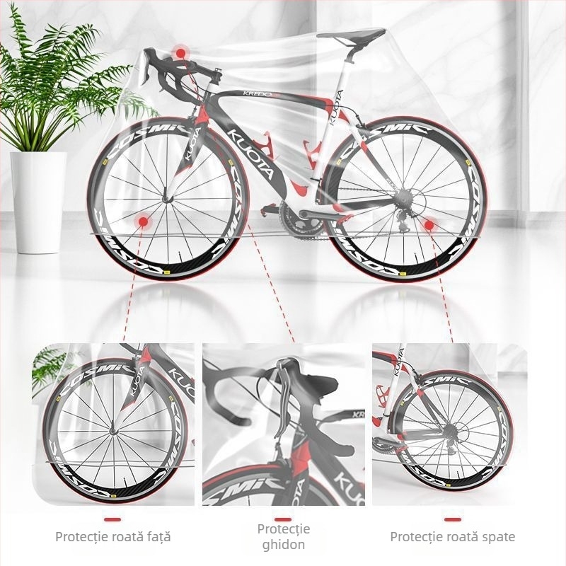 Acoperire pentru bicicletă rezistentă la ploaie și praf, husă groasă pentru bicicletă de munte, protecție transparentă impermeabilă