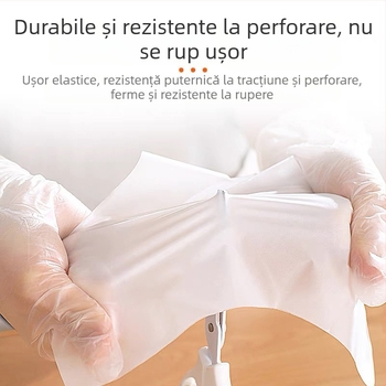 Mănuși elastice de unică folosință din TPE, de calitate alimentară, pentru uz casnic, transparente, din folie mai groasă