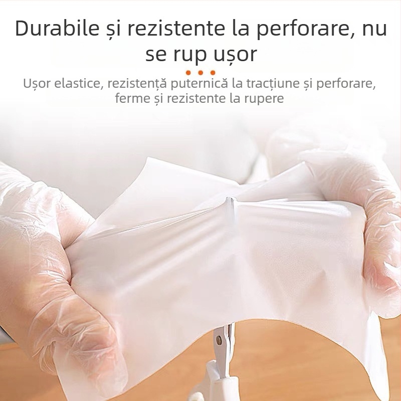 Mănuși elastice de unică folosință din TPE, de calitate alimentară, pentru uz casnic, transparente, din folie mai groasă
