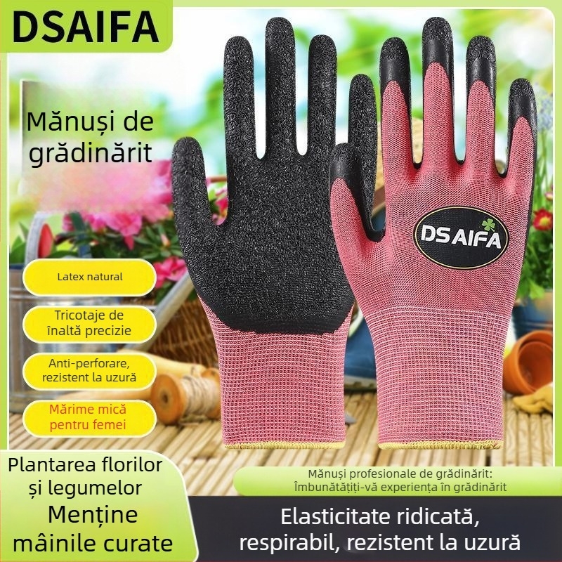 Mănuși de grădinărit din piele de vițel, rezistente la uzură, anti-tăiere și anti-înțepare, antiderapante pentru manipularea florilor