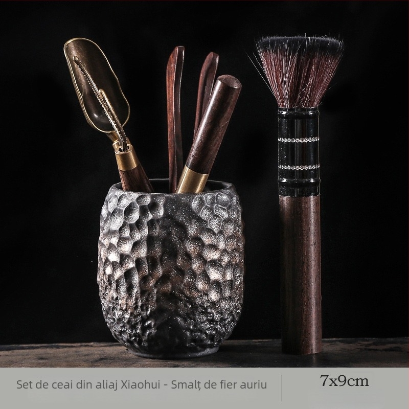 Stil japonez, glazură de cuptor, aurit — ceremonie de ceai cu șase domni, ustensile de ceai lucrate manual, set vintage, accesorii