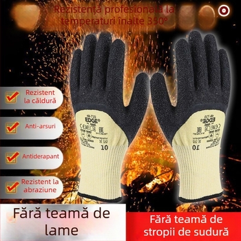 Mănuși de sudură din Kevlar, cu protecție la tăiere și textură cu relie, rezistente la temperaturi înalte, antiderapante, rezistente la uzură, protecție împotriva perforării, mănuși de protecție pentru muncă
