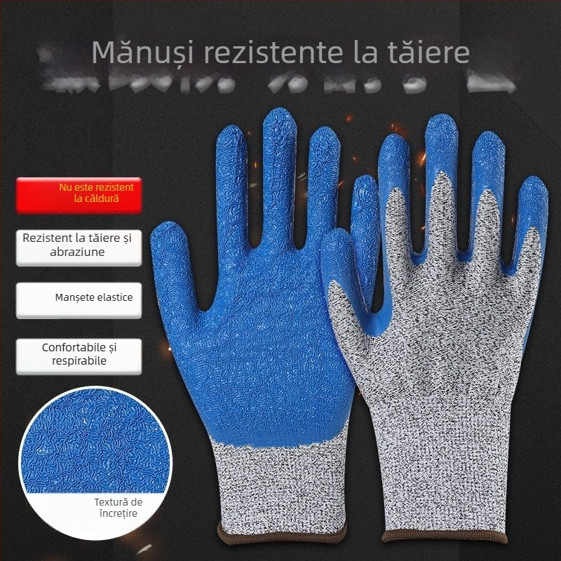 Mănuși de sudură din Kevlar, cu protecție la tăiere și textură cu relie, rezistente la temperaturi înalte, antiderapante, rezistente la uzură, protecție împotriva perforării, mănuși de protecție pentru muncă