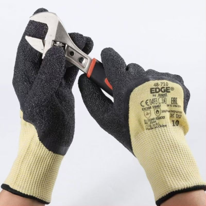 Mănuși de sudură din Kevlar, cu protecție la tăiere și textură cu relie, rezistente la temperaturi înalte, antiderapante, rezistente la uzură, protecție împotriva perforării, mănuși de protecție pentru muncă