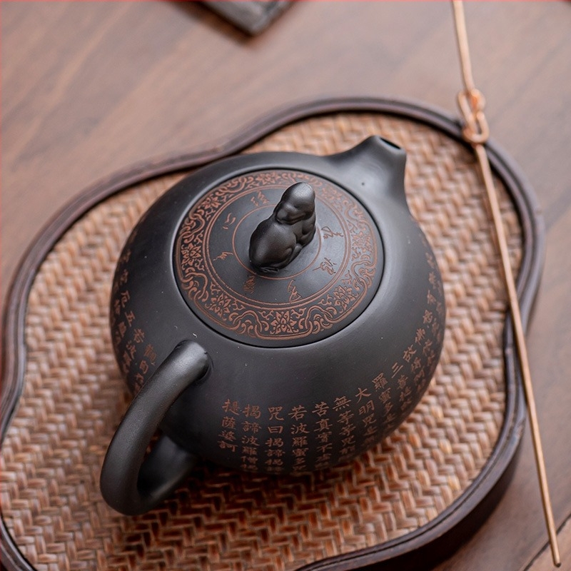 Baifuku ceainic mov din ceramică Xi Shi, capacitate mare, set Kung Fu ceai, gravură ceramică, set de ceai de înaltă calitate