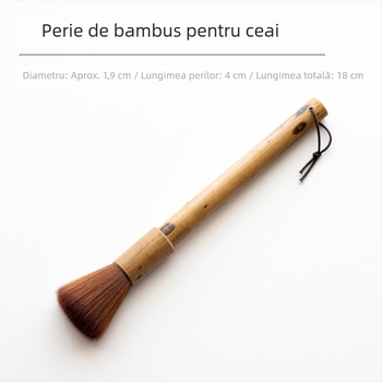 Perie din bambus pentru curățarea tacâmului de ceai — peri care nu se desprind, pentru ceainic, tavă de servire și set de ceai