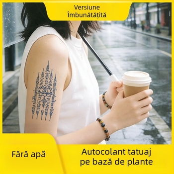 Abțibilduri de tatuaj din plante, fără apă, cu simboluri thailandeze, semi-permanente, rezistente la apă, aspect realist