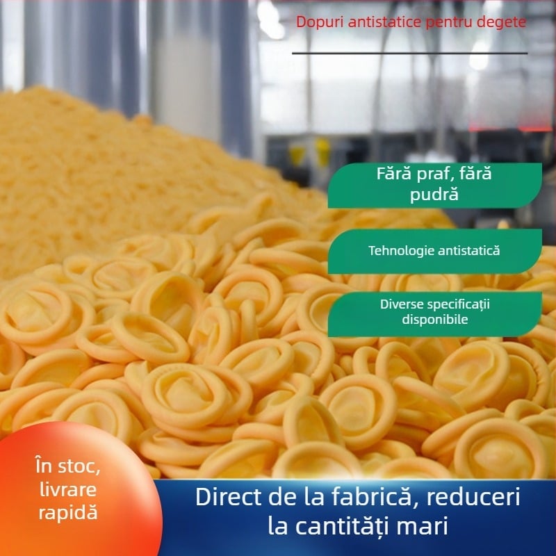 Bej, protecție deget din latex, de unică folosință, anti-statică, impermeabilă și anti-praf pentru electronice