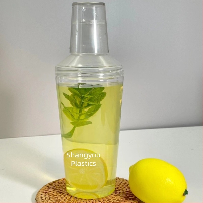 500 ml PET transparent shaker pentru ceai rece și ceai cu lapte