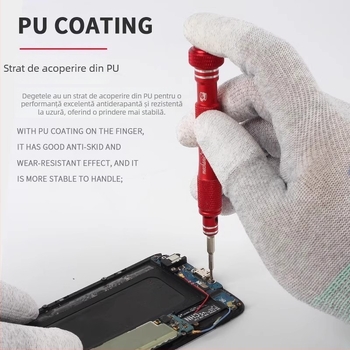 Mănuși antistatice din fibră de carbon pentru repararea componentelor telefoanelor mobile, rezistente la uzură și antiderapante, mănuși de lucru electronice AS02