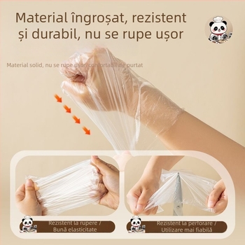Mănuși de unică folosință din TPE, de calitate alimentară, pentru bucătărie, frământarea aluatului, coacere și curățenie; groase și durabile