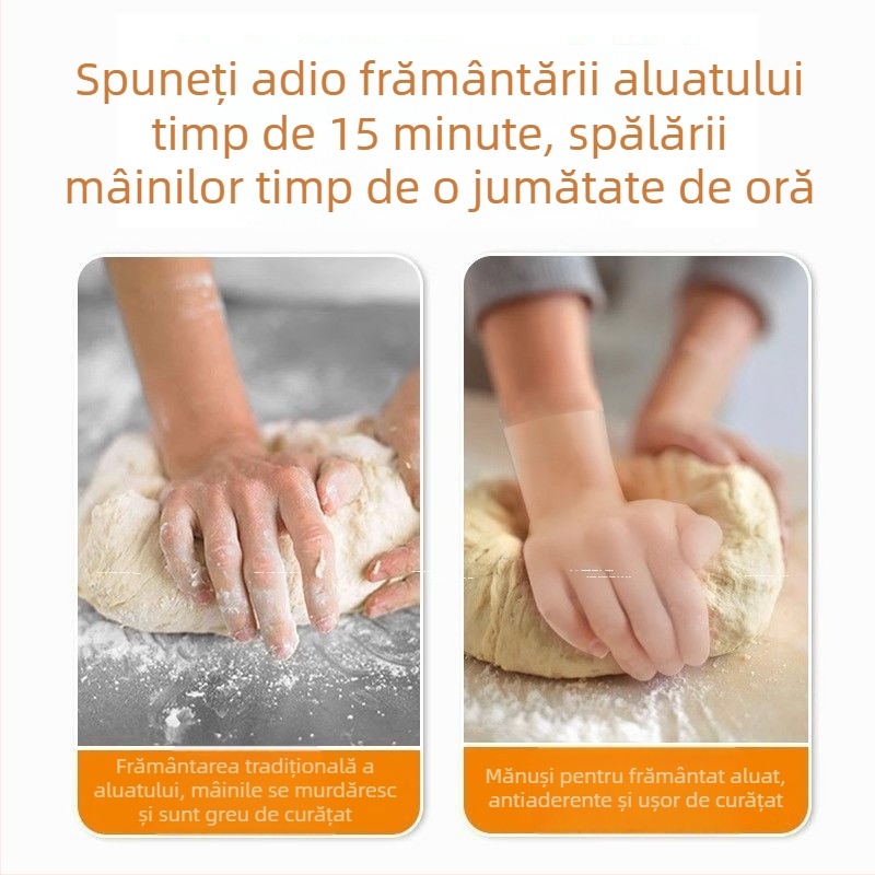 Mănuși de unică folosință din TPE, de calitate alimentară, pentru bucătărie, frământarea aluatului, coacere și curățenie; groase și durabile