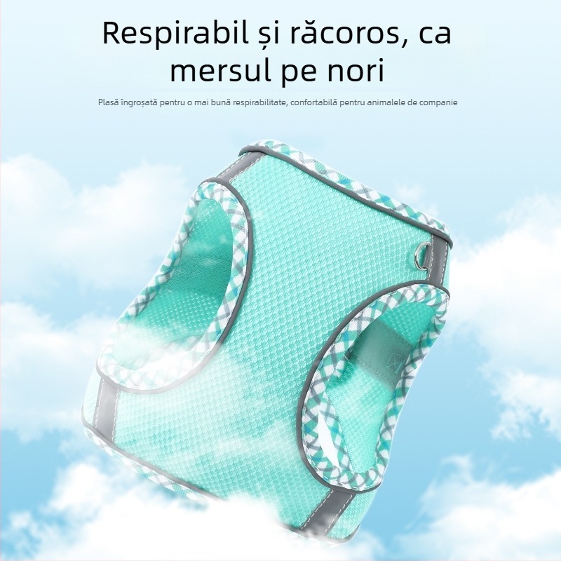 Ham în stil vestă pentru pisici și câini mici, curea piept anti-evadare