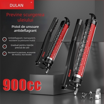Pistol manual pentru grăsime 900cc – presiune înaltă, transparent, portabil, lubrifiant compact și injector de ulei