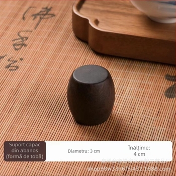 Suport solid pentru capac din lemn de abanos-rosewood pentru capacele de ceai din lut purpuriu, gaiwan și ceașcă – accesorii set ceai Kung Fu, stil japonez de înaltă clasă