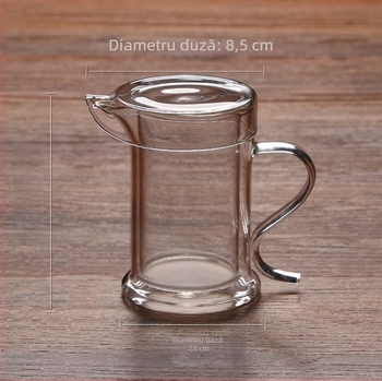 Ceainic din sticlă rezistentă la temperaturi, mâner în formă de S, pentru ceai Snow Chrysanthemum, interior din sticlă, fabricat manual