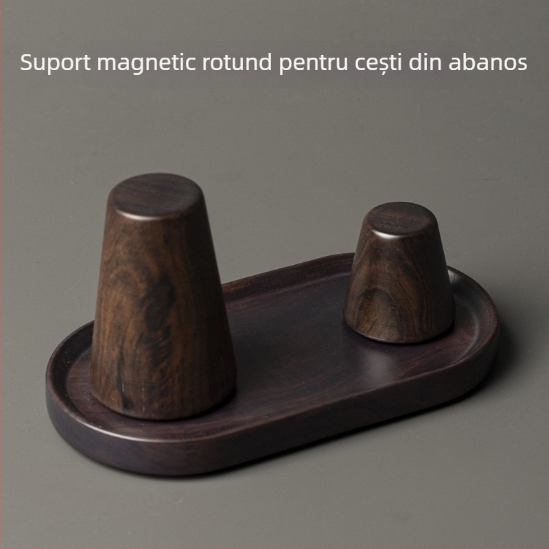 Rongshantang suport pentru ceainic din lemn de abanos cu capac magnetic – suport din lemn masiv pentru ceainice, accesorii pentru ceai din lut purpuriu, ceremonie a ceaiului